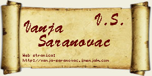 Vanja Saranovac vizit kartica